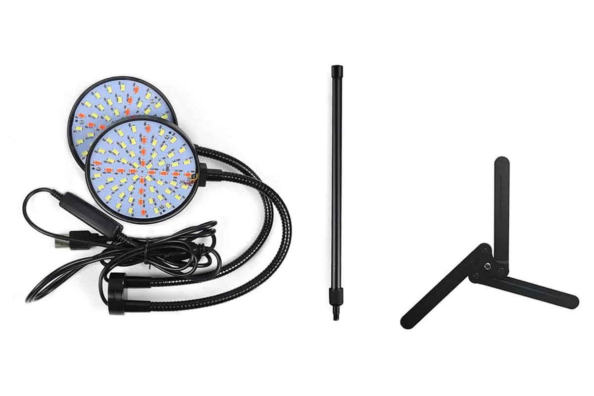 LED Grow Light Dual Head Full Spectrum Adjustable Plant Lamp for Indoor Plants