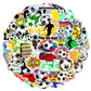 50Pcs Football Theme Sticker Set Water-repellent for Water Bottle Laptop Decoration
