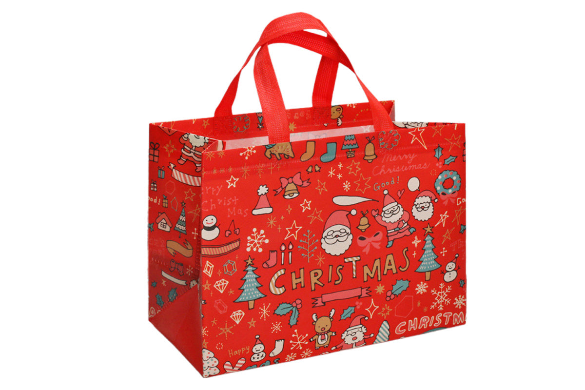12PCS Christmas Gift Bags Large Reusable Christmas Tote Bags For New Year Party Supplies