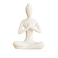 White Ceramic Yoga Pose Statue Sculpture-Prayer
