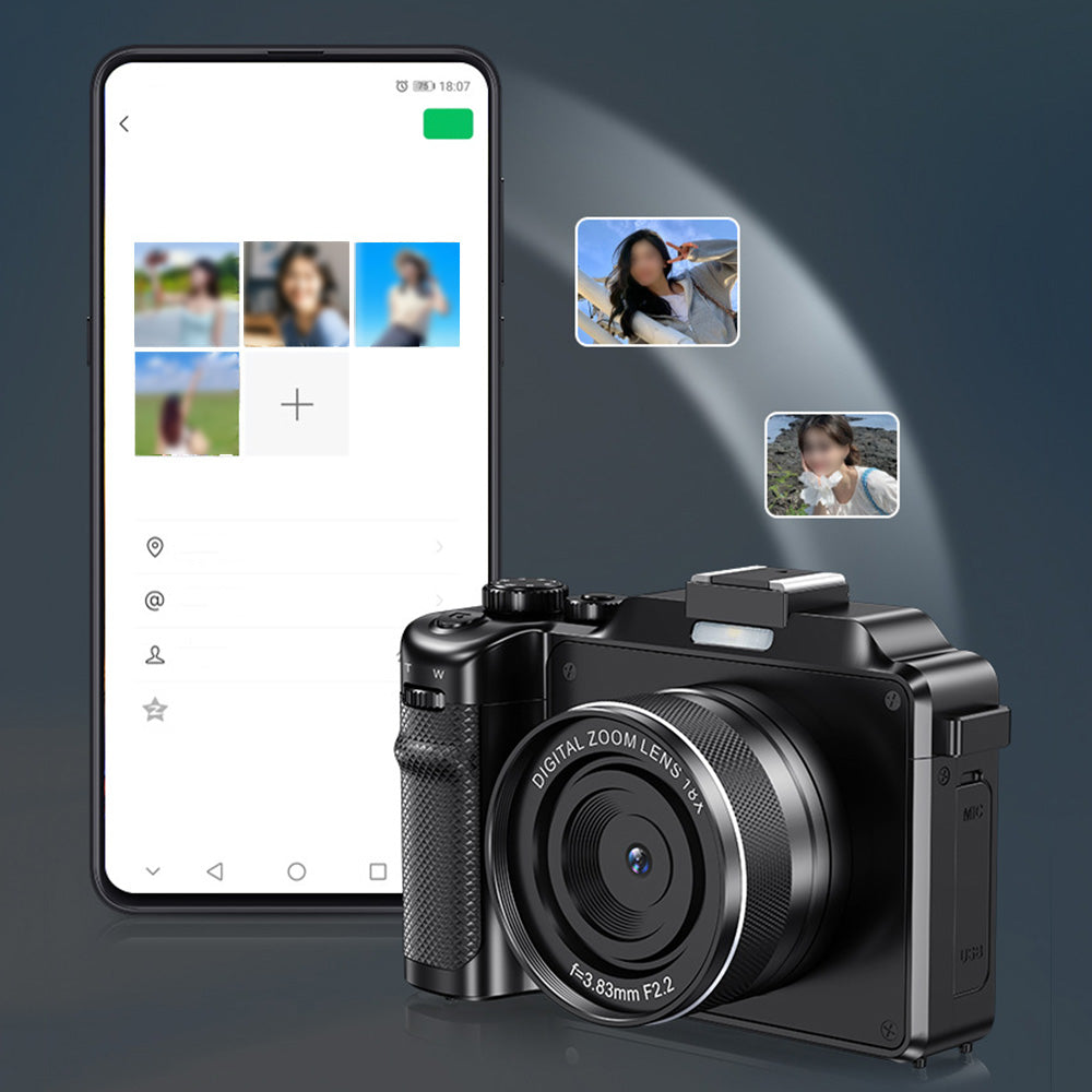 8K Digital Camera 18X Zoom Dual Lens Camera for Beginners Vlogging