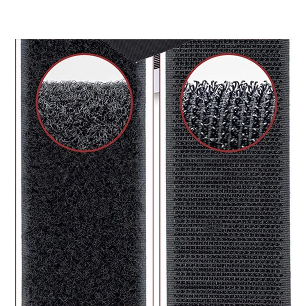 300x10cm Black Heavy Duty Hook and Loop Tape Adhesive