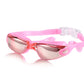 Electroplated Swimming Goggles with Case Anti-Fog UV-Blocking for Adults