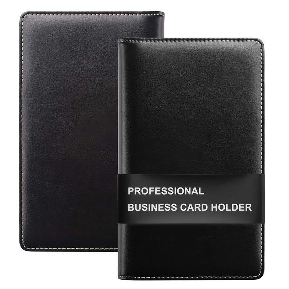 Portable Leather Business Card Holder Album 120-Slot Capacity