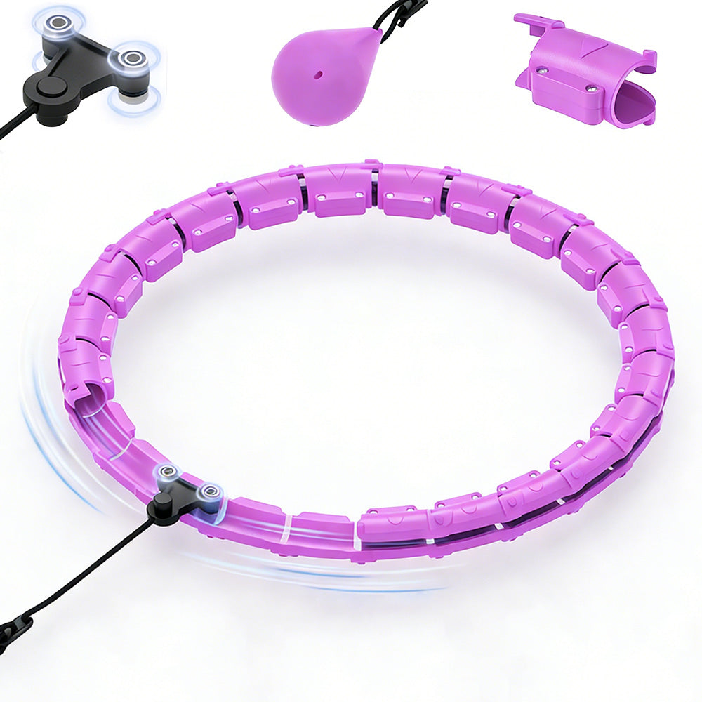 Weighted Hoola Circle Hoop 32 Section Smart Hula Thin Waist Fitness Weight with Rollers