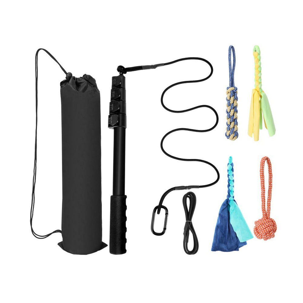Retractable Dog Teaser Wand Pet Interactive Toy Kit