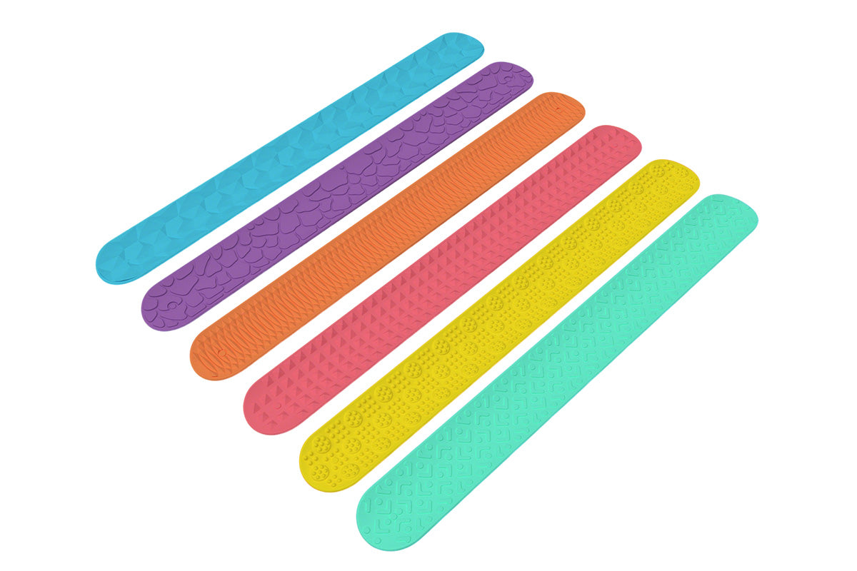 6 Pieces Sensory Textured Silicone Snap Bracelets Fidget Toys