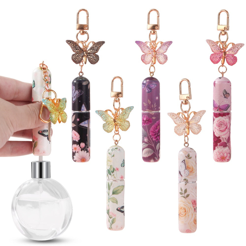 5Pcs Portable Perfume Atomiser Keychain Bottle 5ml Travel Refillable Spray
