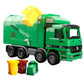 Side Loading Garbage Truck Toy with 3Pcs Trashes Inertia Automatic Lifting Truck