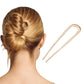 3Pc U-Shaped Double Prong Hair Pins Metal Hair Forks for Women Updos and Buns