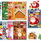 16Pcs Christmas Stickers DIY Stocking Stuffers Crafts Christmas Decorations