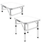 60x45cm Foldable Aluminum Camping Table with Adjustable Height and Handle