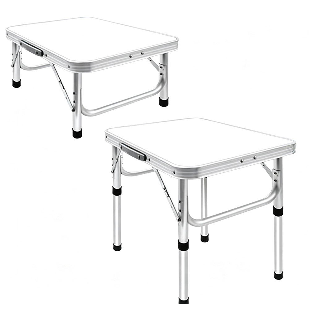 60x45cm Foldable Aluminum Camping Table with Adjustable Height and Handle