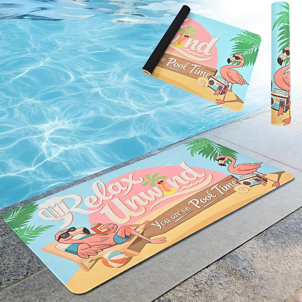Summer Pool Floor Mat Non Slip Diatomite Mat for Outdoor Patio Beach