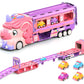 Unicorn Toy Truck Foldable Racetrack with Lights and Sound Birthday Gift for Girls