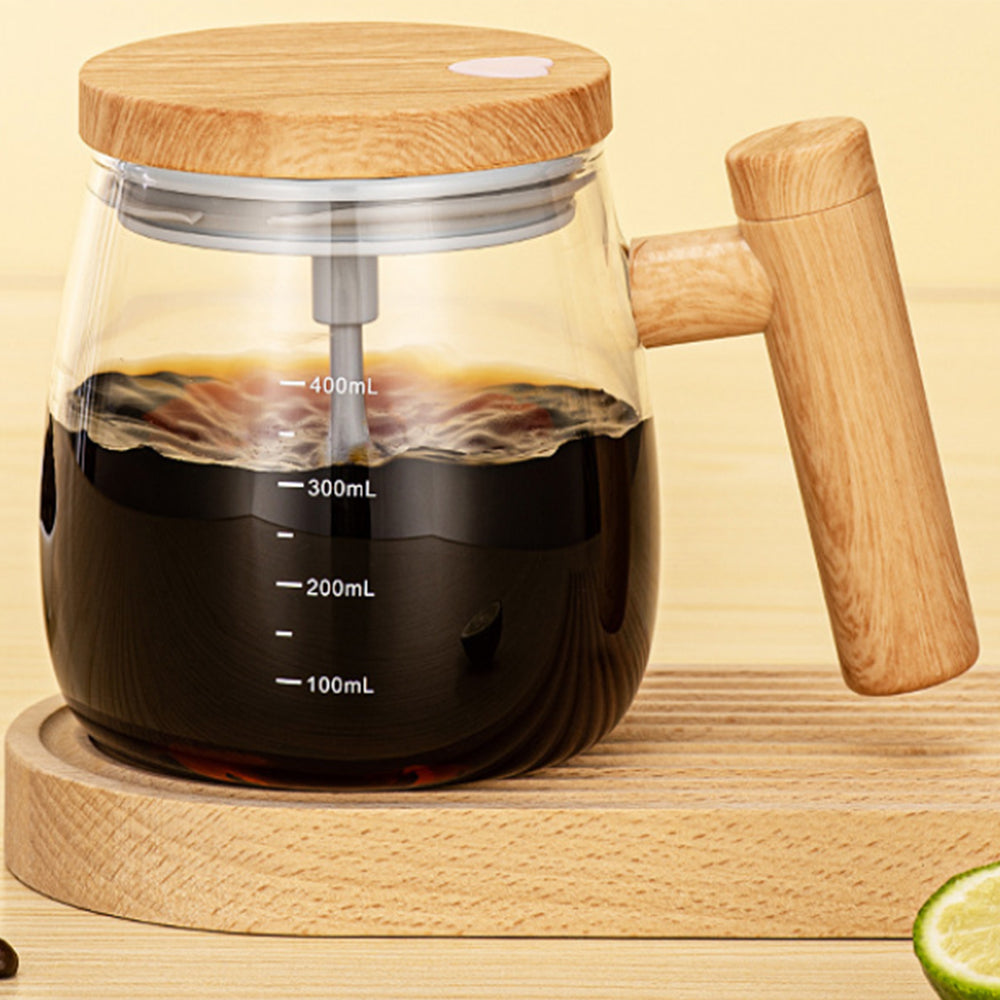 2Pcs 400ML Electric Self-Stirring Coffee Mug with Constant Temperature Coaster