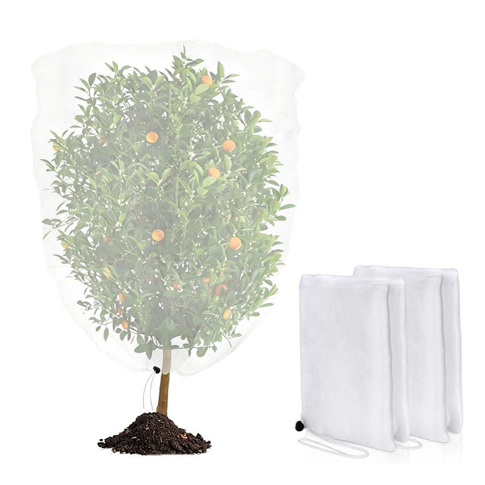 3 Pack Drawstring Fruit Tree Netting Cover Fine Mesh Bird Fruit Fly Insect Protection for Garden Potted Plant Fruit Trees
