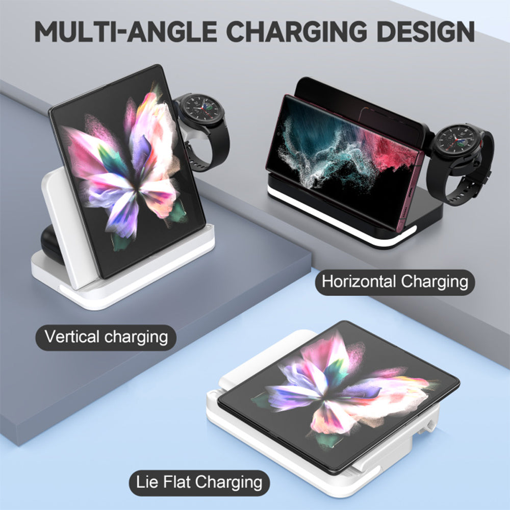 Samsung 3-in-1 Wireless Charging Station Fast Charger Stand for Phone Watch Earbuds