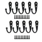 10 Pack Wall Mounted Coat Hooks Antique Zinc Alloy