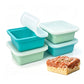 4Pcs Silicone Freezer Tray for Soup Ice Cubes Food Storage Portion Control