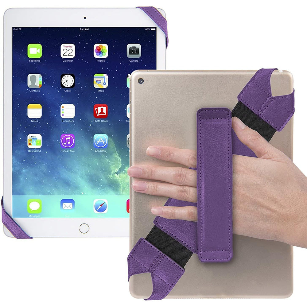 360 Degree Rotating PU Leather Hand Strap Holder Stand for Tablets