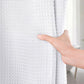 Waffle Weave Water Resistant Shower Curtain with 12 Rustproof Rings-White