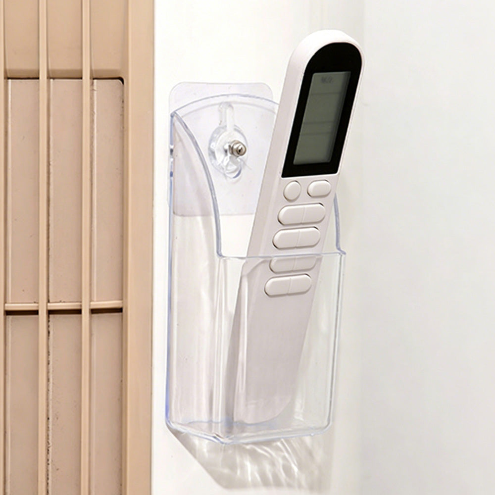3 Pack Clear Remote Control Holder Wall Mount Organizer for TV AC Phone Glasses