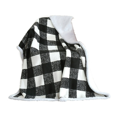 125X145cm Reversible Plush Sherpa Fleece Throw Blanket