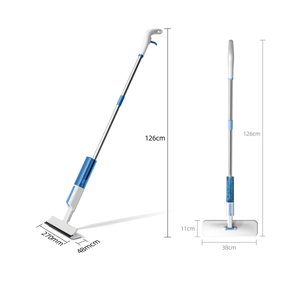 Double-sided Movable 2-in-1 Squeegee Mop with 5 Mop Cloth for Window Floor Cleaning