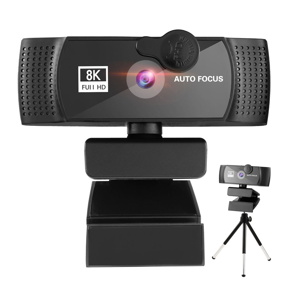1080P HD Webcam Web Camera with Dual Noise-Cancelling Microphones and Tripod Stand