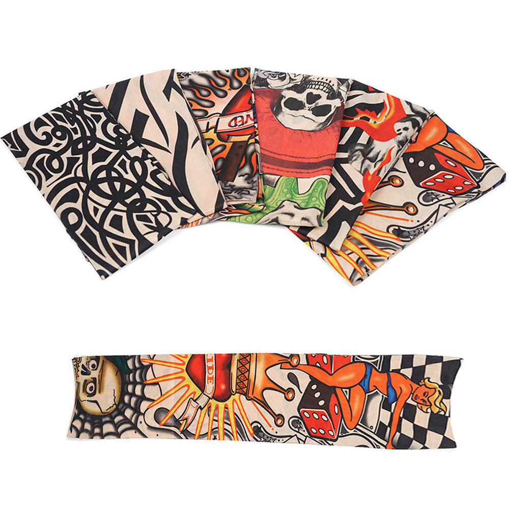 6 Pack Realistic Fake Tattoo Cover for Men Wome Fake Tattoo Sleeves for Outdoor and Daily Wear