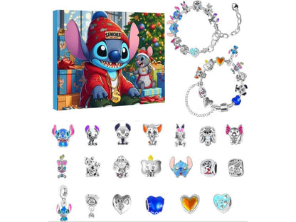 Stitch Inspired Charm Jewelry DIY Bracelets Set Christmas Advent Calendar