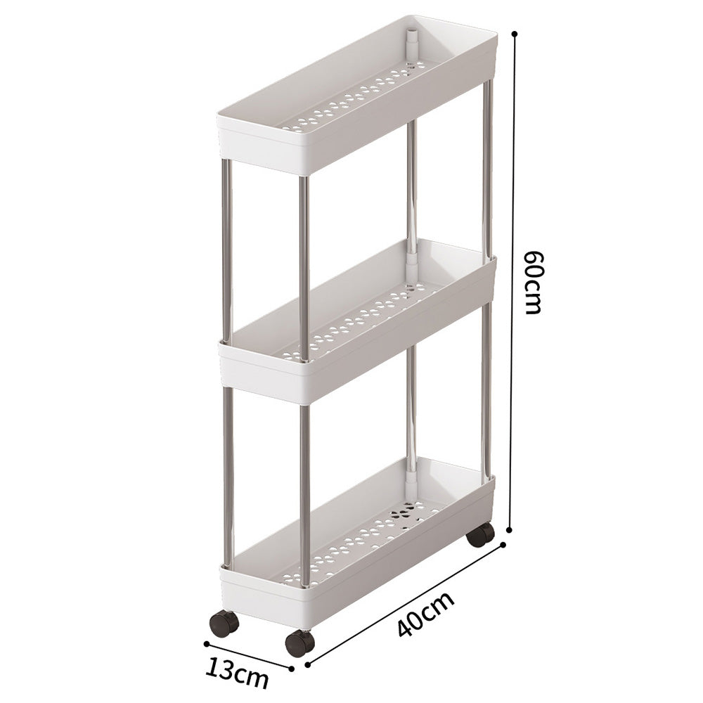 Slim Rolling Storage Cart Bathroom Shelves Organizer for Kitchen Laundry