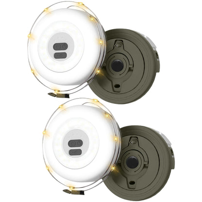 2Pcs 10m Portable Stowable Camping String Light