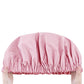 Reusable Water-Resistant Double-Layer Polyester and Satin Shower Cap for Women