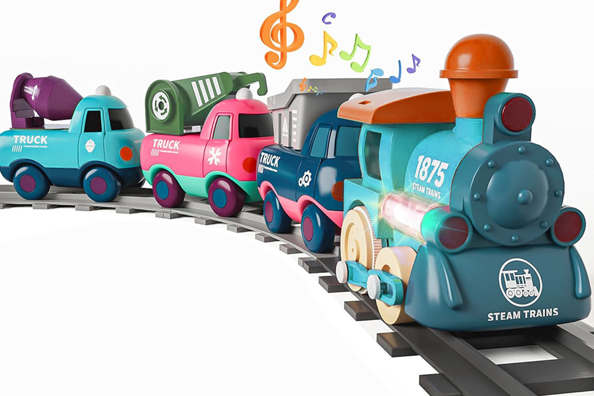 Little One's Electric Train Set Attractive Train Toy with Music Lights and Tracks