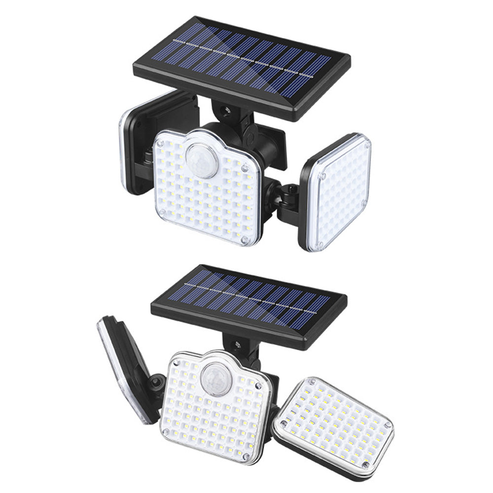 3 Head 321 LED Solar Motion Sensor Outdoor Garden Wall Protective Flood Light