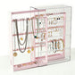 2-Tier Jewelry Organizer with Pull Out Drawer Earring Storage Box Display Case for Earrings Necklace Rings Studs