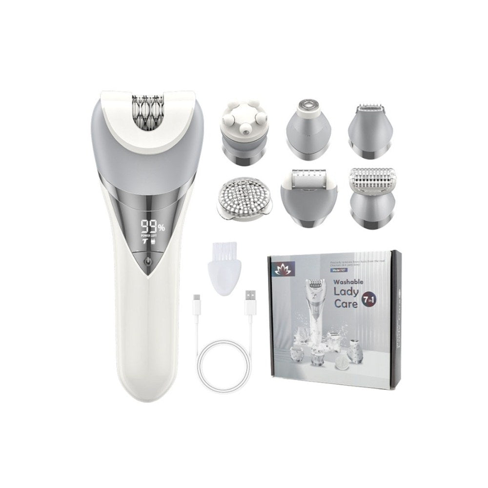 7 in 1 Epilator Hair Removal for Women Face Massage and Body Exfoliator