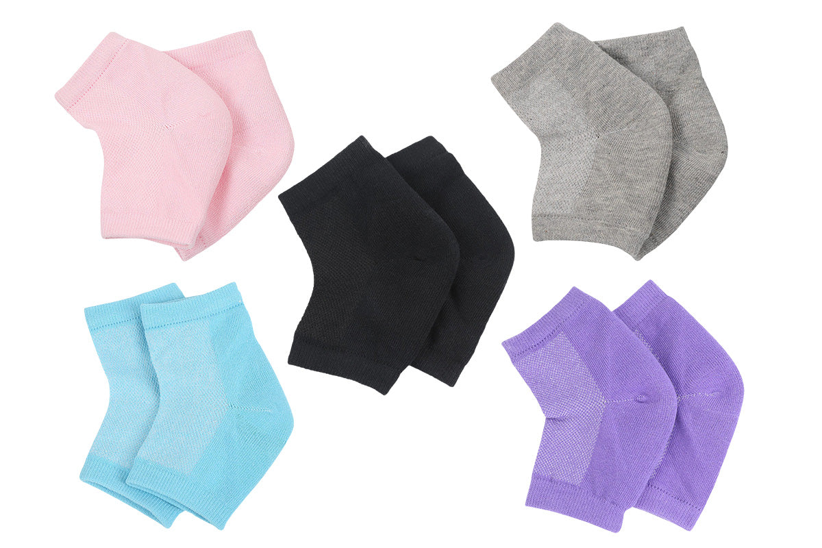 5 Pairs Toeless Gel Heel Socks Foot Skin Care Protector For Dry Cracked Feet