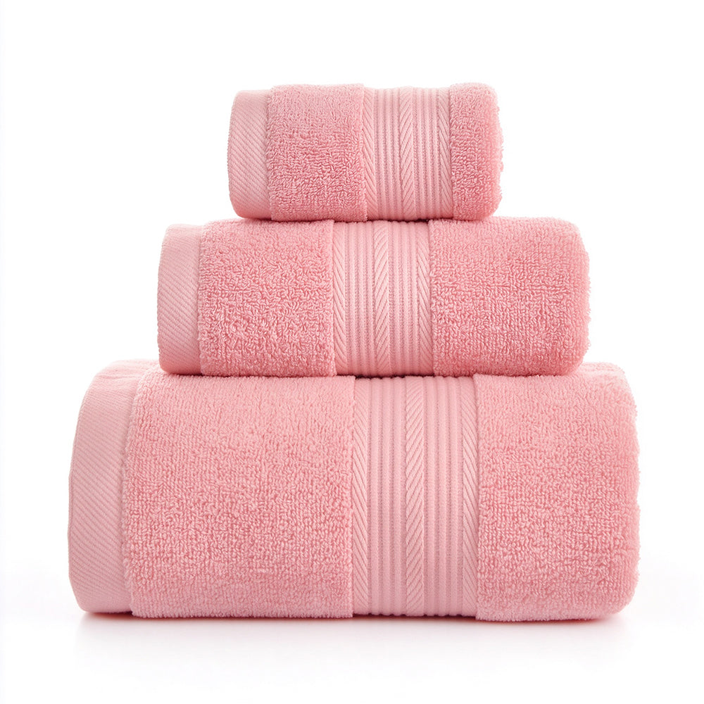 3 Piece Cotton Bath Towel Hand Towel and Washcloth Set