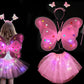 Girl's Luminous Princess Skirt and Wings Fairy Wand Headband Set