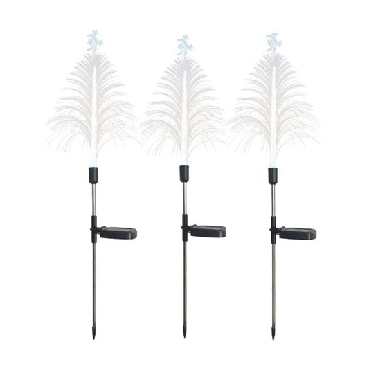 3Pcs  Christmas Trees Solar Lights Optic Fiber Lights-Moon Christmas