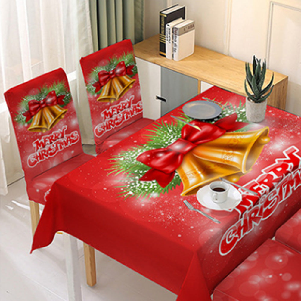 2Pcs Christmas Dining Chair Covers Stretch Removable Washable Dining Room Chair Protector Slipcover