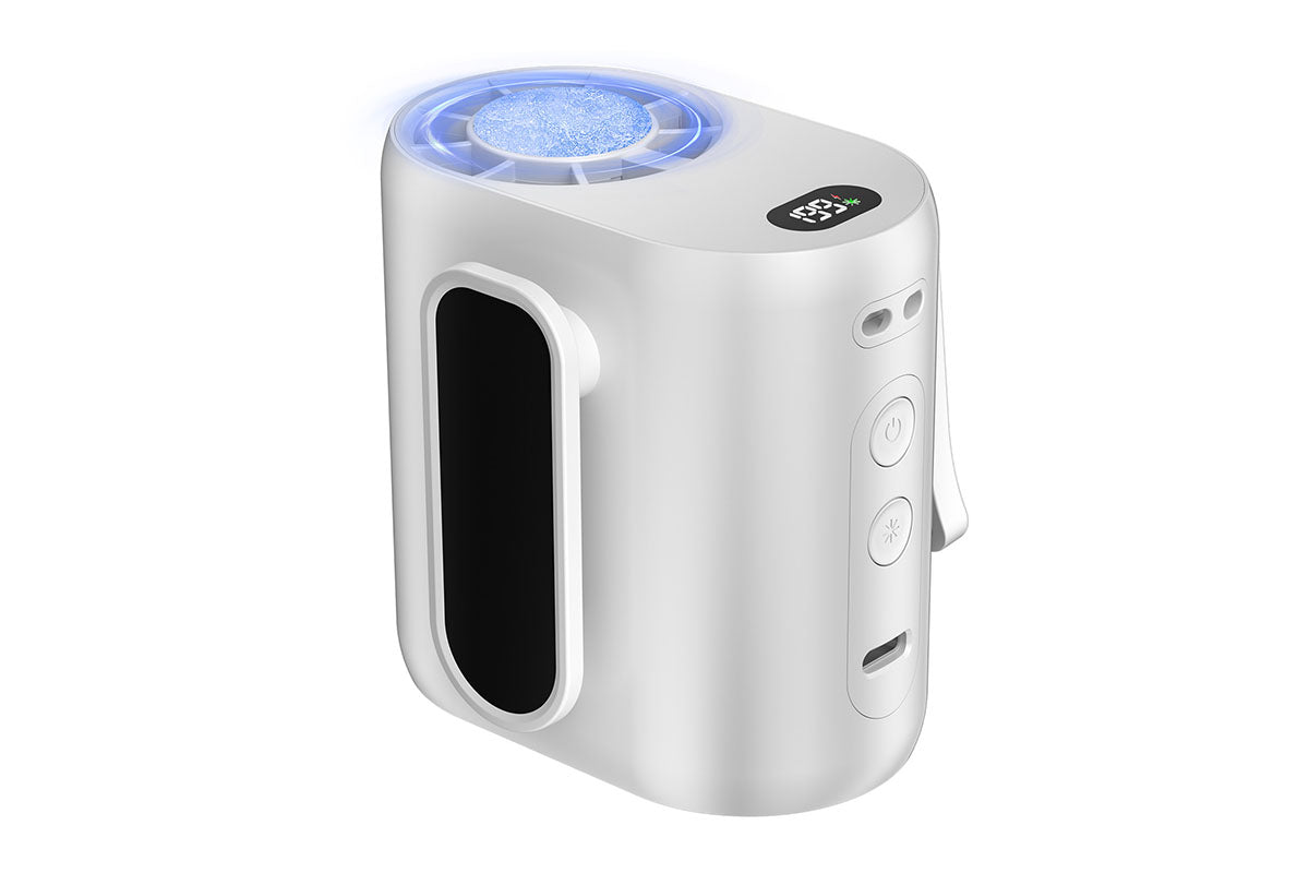 Waist Fan with Ice Cooling Compress 5-Speed or Stepless Adjustable Wireless Clip-On Fan Ice-Cold Fan