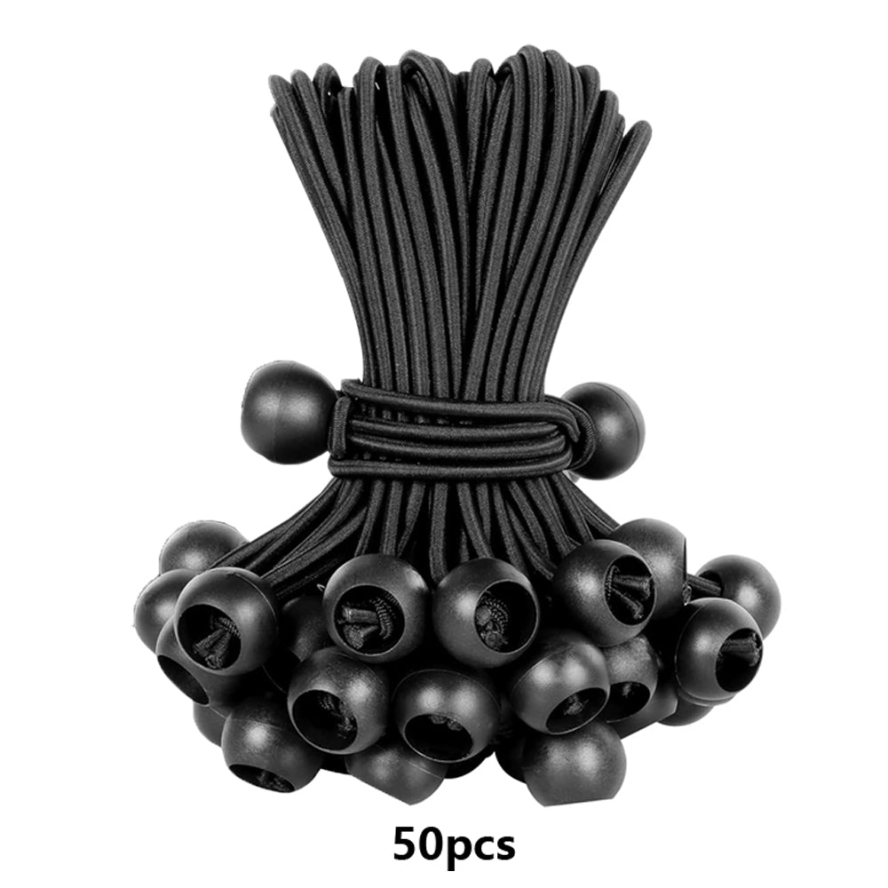 50Pcs 25cm Bungee Cord Balls for Camping Tents Cargo Holding Wire
