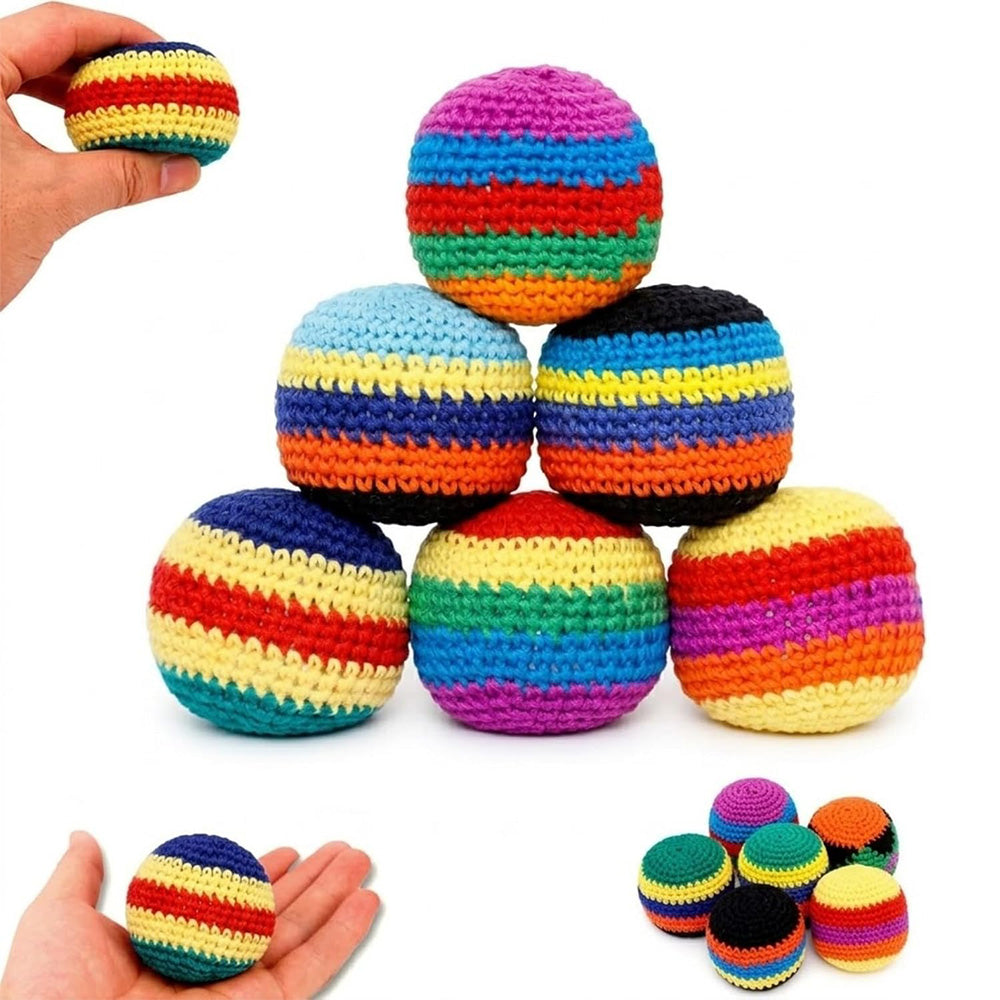 Funny Crochet Footbag Woven Kickball Soft Knitted Kick Balls Juggling Balls for Outdoor Play