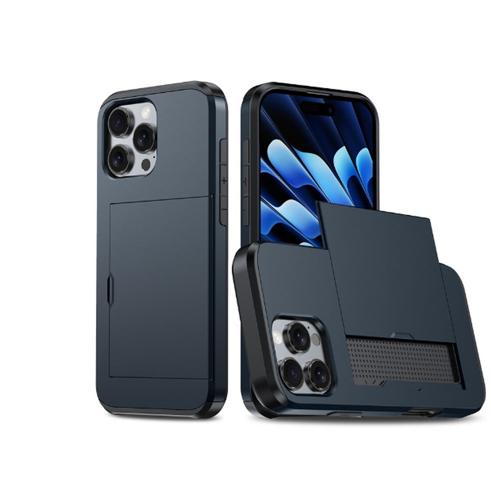Shockproof Phone Cover Case With Card Holder For iPhone 16 Plus