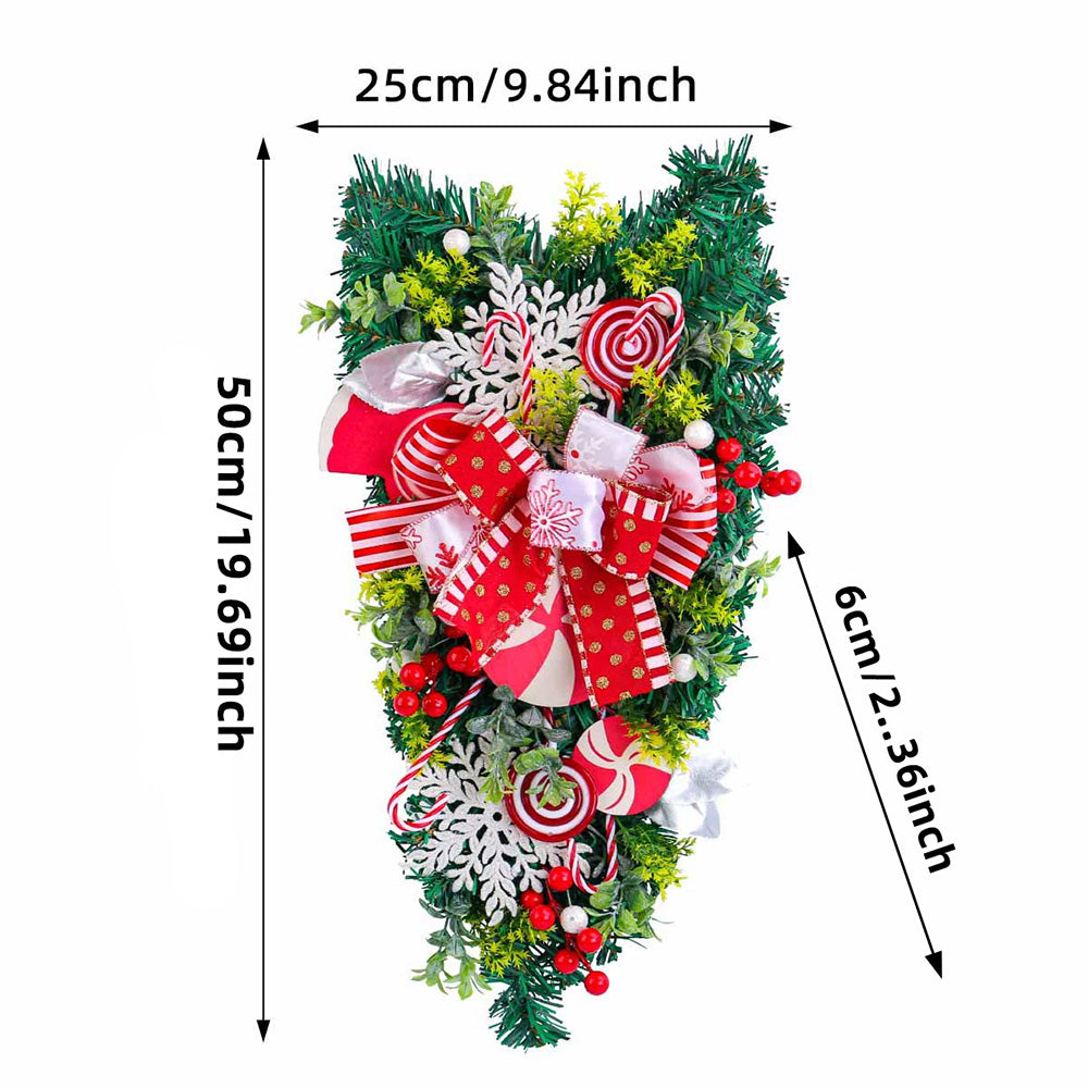 Christmas Hanging Upside Down Tree Candy Decoration for Door Wall