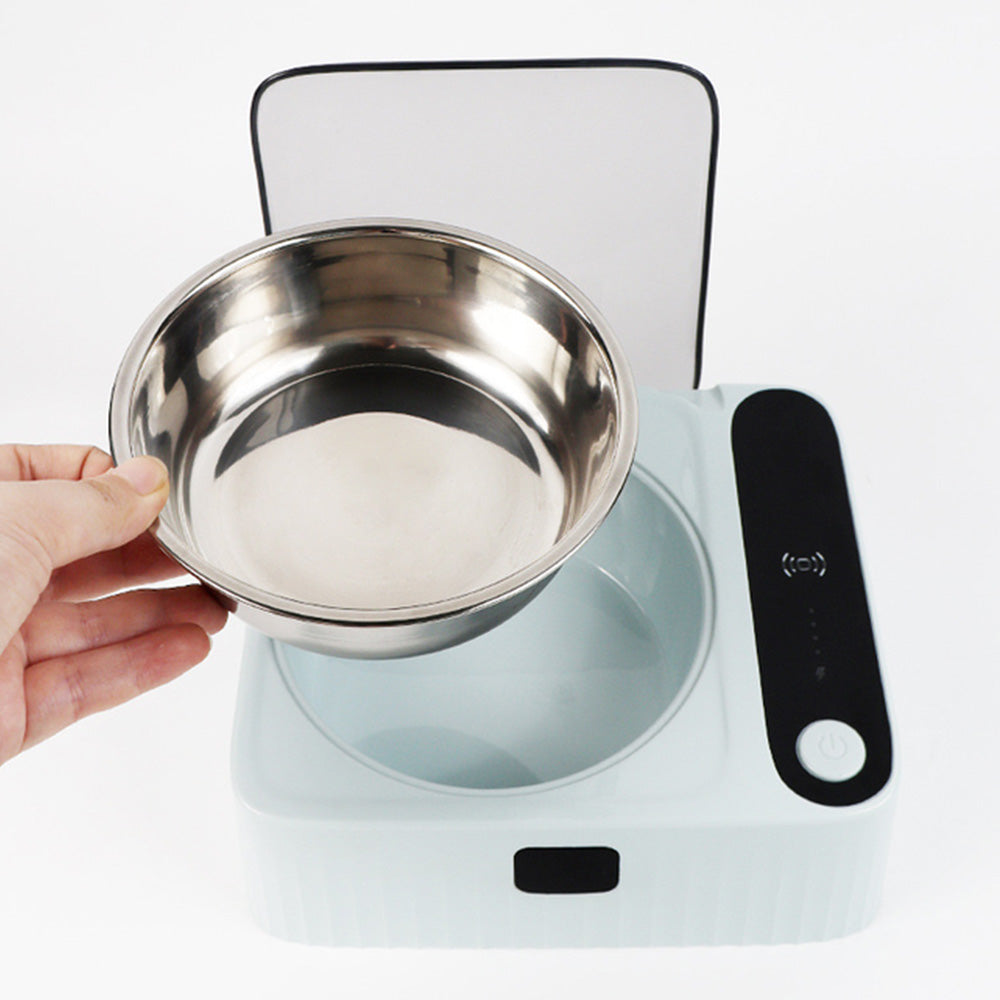 Rechargeable Automatic Stainless Steel Cat Food Bowl with Sensing Lid
